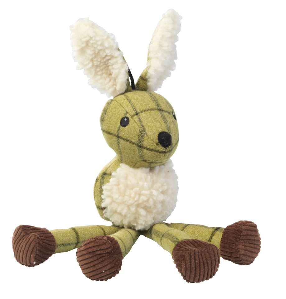 Green Tweed Long Legs Hare Dog Toy by House of Paws