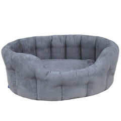 P&L Grey Faux Suede Softee Dog Bed | Made in the UK