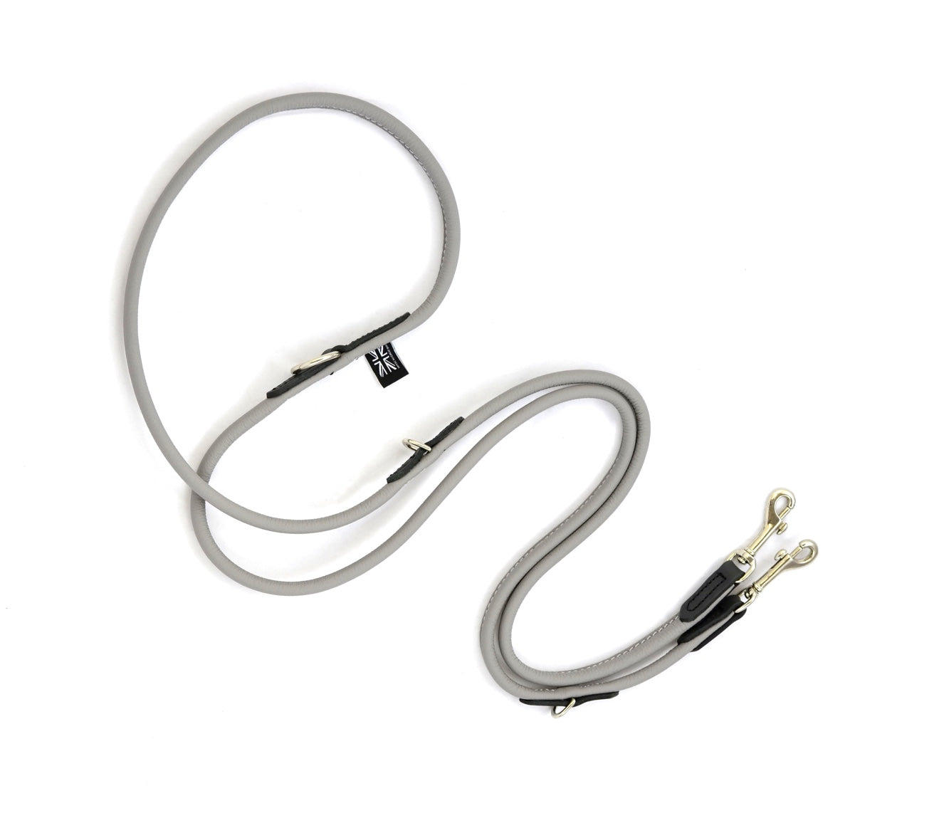 Dogs & Horses Multi-Purpose Luxury Leather Dog Training Lead Grey