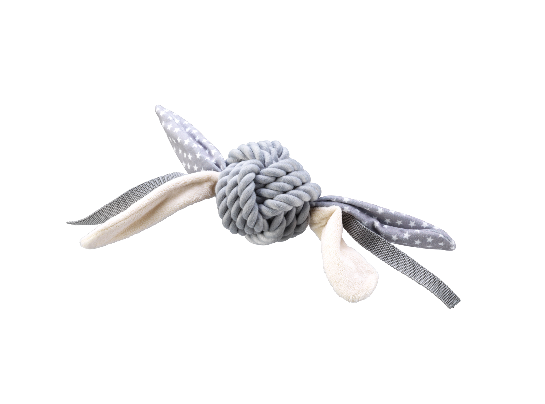 Grey Rope Ball With Tags Dog Toy by House of Paws 