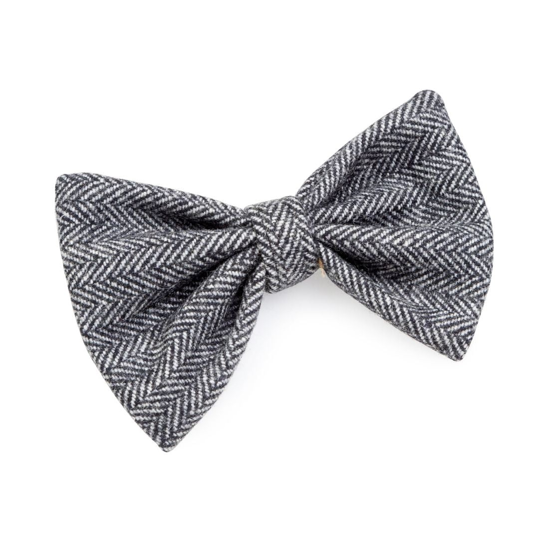 Grey Tweed Dog Bow Tie by House of Paws