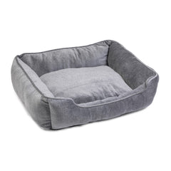 Grey Velvet Square Dog Bed by House of Paws