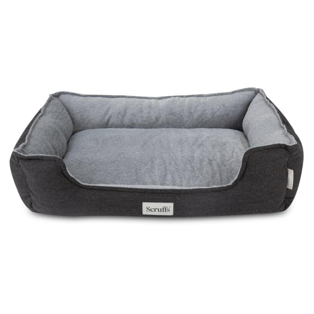 Harvard Memory Foam Box Dog Bed Graphite Grey Scruffs Chelsea Dogs