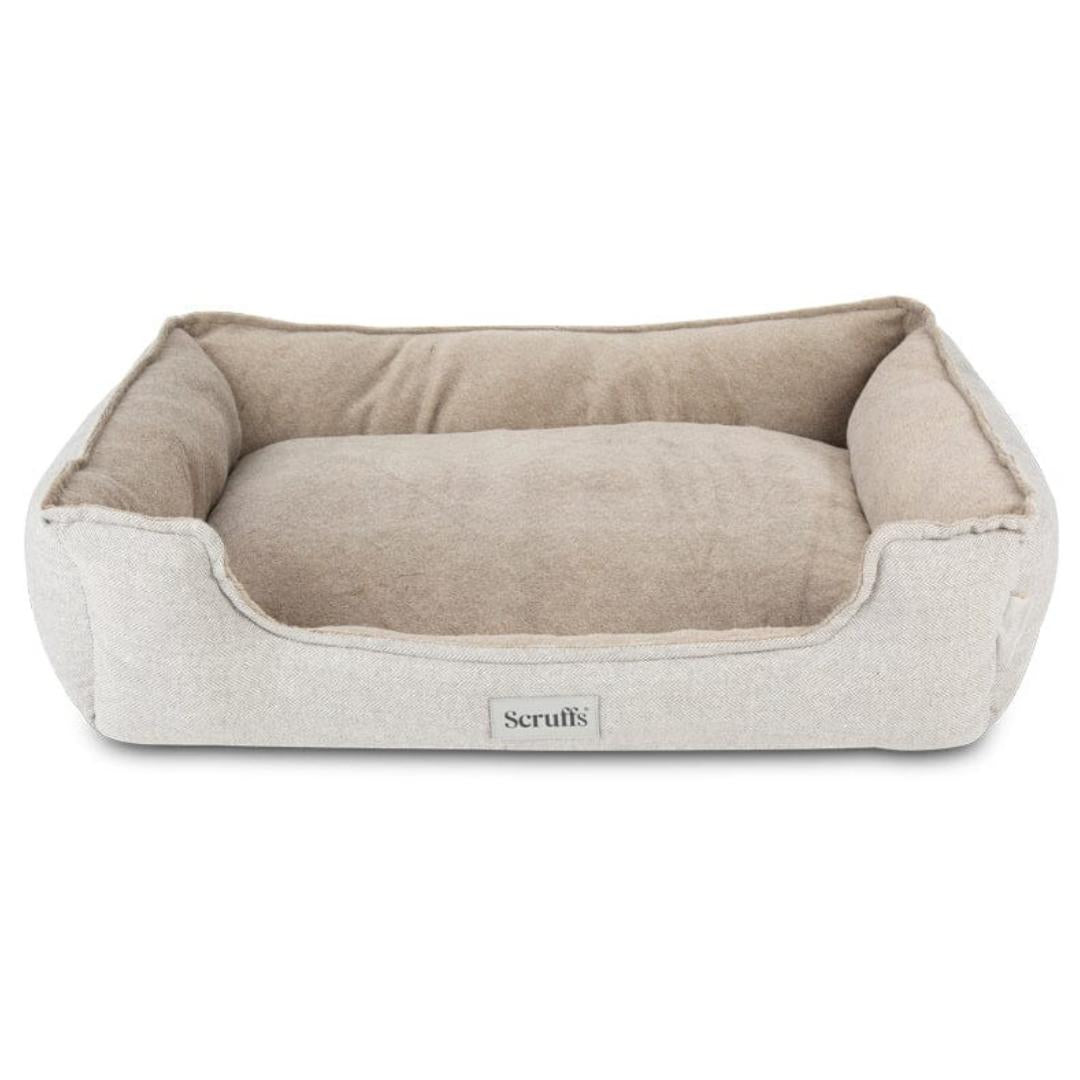 Harvard Memory Foam Box Dog Bed Pearl Grey Scruffs Chelsea Dogs