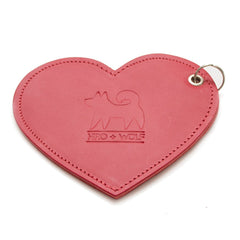 Hiro And Wolf Heart Cardinal Red Leather Poo Bag Pouch