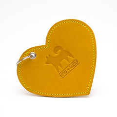 Hiro And Wolf Heart Acacia Yellow Leather Poo Bag Pouch