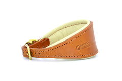 Luxury Tan & Cream Leather Hound Collar by Dogs & Horses