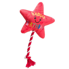 House of Paws Happy Birthday Star Balloon Rope Dog Toy