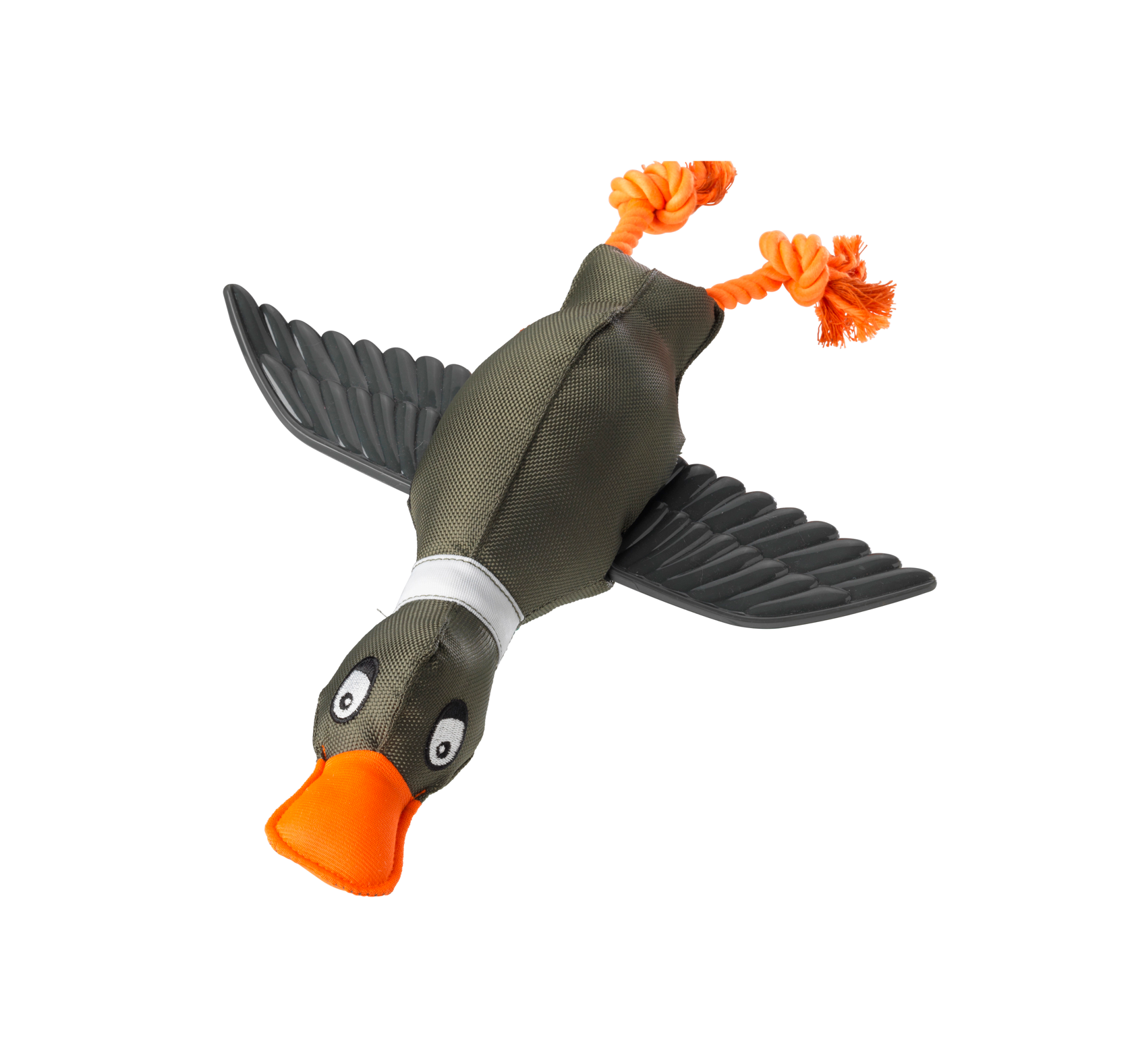 Khaki Duck Thrower Dog Toy With TPR Textured Wings by House of Paws