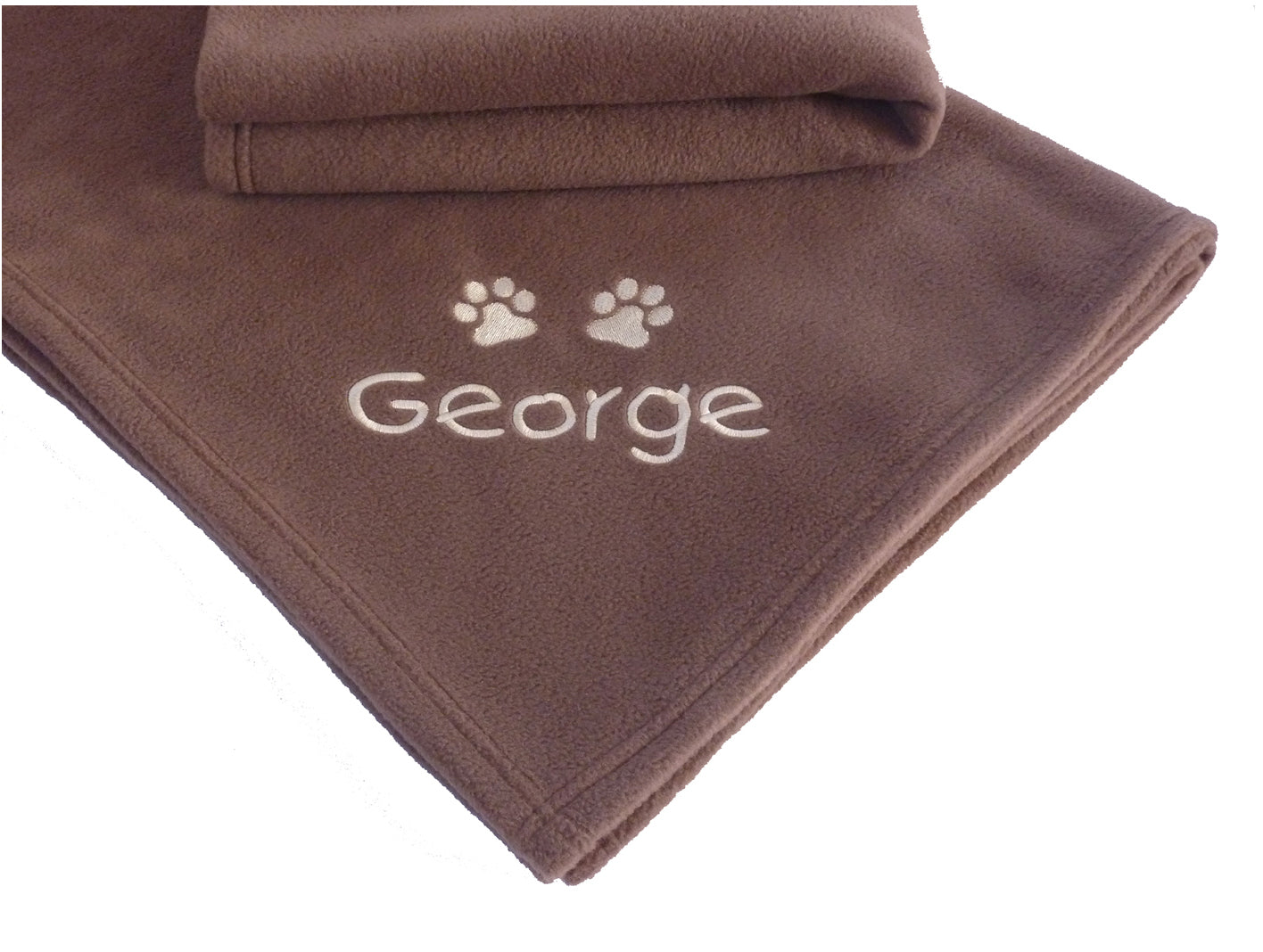 Large Personalised Fleece Pet Blanket Chocolate