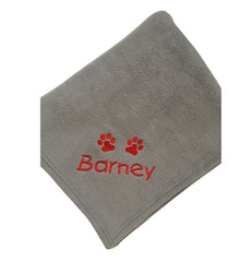 Large Personalised Fleece Pet Blanket Light Grey