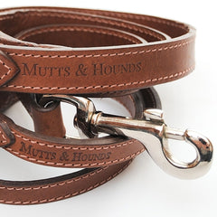 Luxury Full Leather Slim Thin Dog Lead made in England by Mutts and Hounds