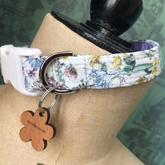 Liberty Wild Flower Dog Collar with Velvet Lining