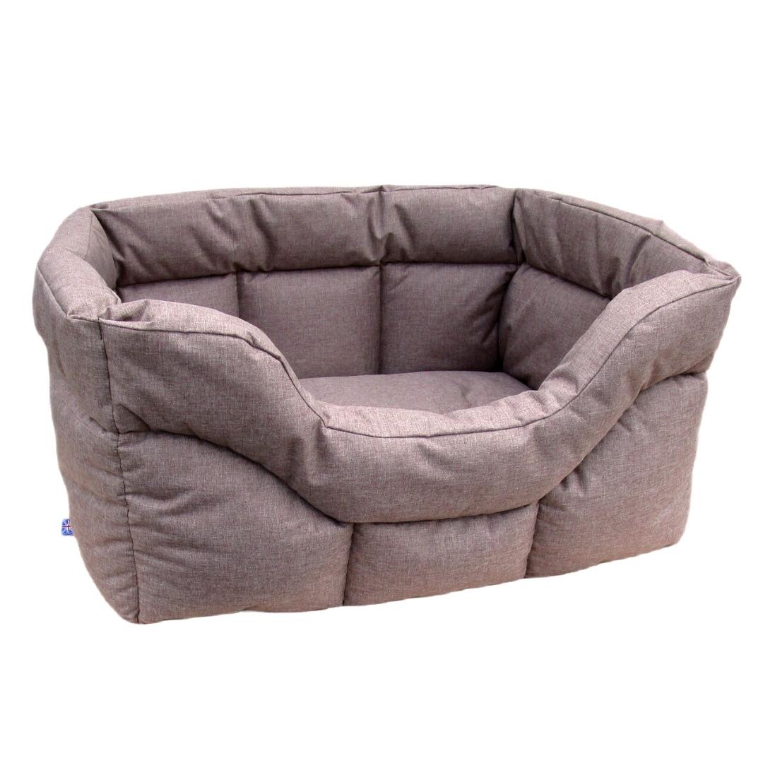 Light Brown Country Heavy Duty Waterproof Rectangular Drop Front Dog Beds by P&L