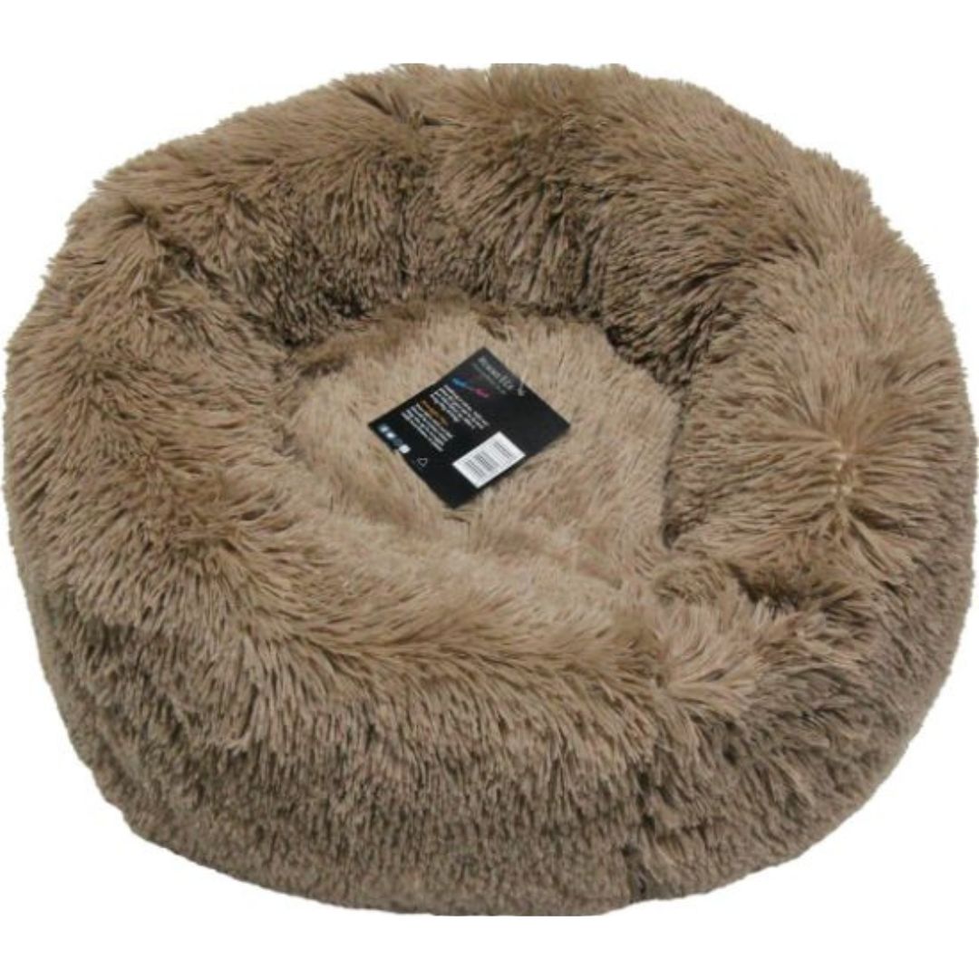 Light Brown Relaxation Calming Donut Dog Bed