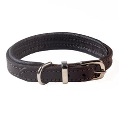 Luxury Brown Padded Leather Dog Collar by Dogs & Horses