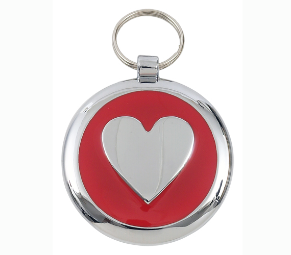 Luxury Red Heart Small 20mm Designer Dog Tag