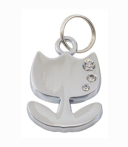 Luxury Designer Dog Tag Silver Tulip Flower My Precious Range Free Engraving | Chelsea Dogs