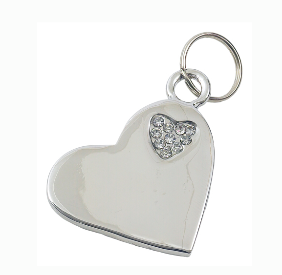 Luxury Designer Dog Tag Silver Heart Forever My Precious Range Free Engraving | Chelsea Dogs