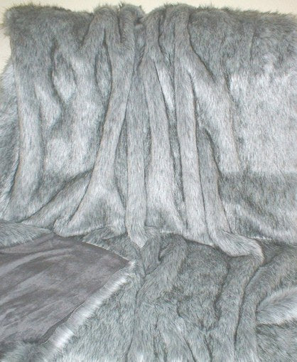 Luxury Faux Fur Dog Blanket Silver Musquash