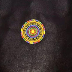 Luxury Leather Beaded Dog Walking Bag - Pastel Beading