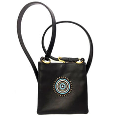 Luxury Leather Beaded Dog Walking Bag - Sky Beading