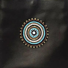 Luxury Leather Beaded Dog Walking Bag - Sky Beading