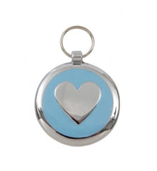 Luxury Light Blue Heart Small 20mm Designer Dog Tag