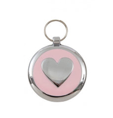 Luxury Light Pink Heart Designer Dog Tag