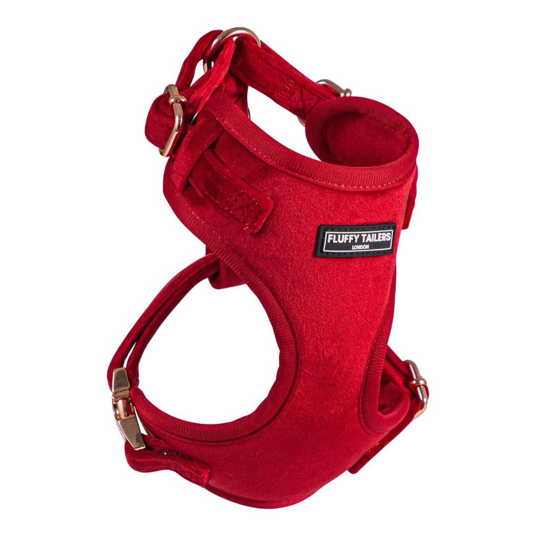 Luxury Red Velvet Dog Harness