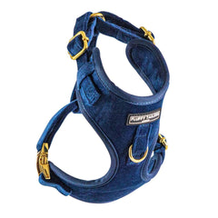 Luxury Royal Blue Velvet Dog Harness