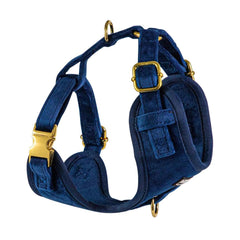Luxury Royal Blue Velvet Dog Harness