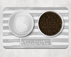 Personalised Watercolour Stripe Pet Bowl Placemat