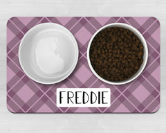 Personalised Tartan Neoprene Pet Bowl Placemat