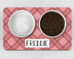 Personalised Tartan Neoprene Pet Bowl Placemat