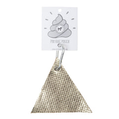 Gold Triangle Leather Poo Bag Pouch