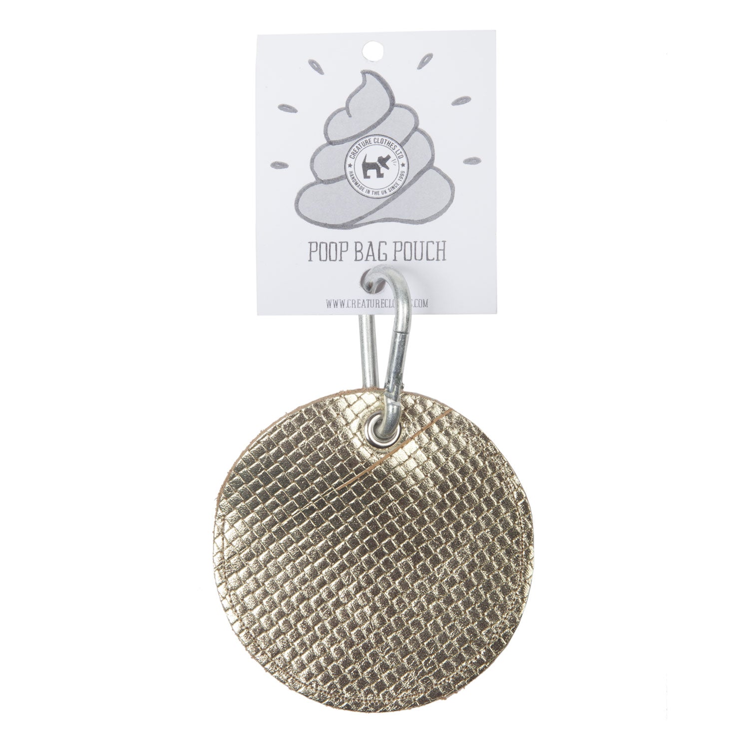 Gold Leather Poo Bag Pouch