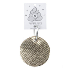Gold Leather Poo Bag Pouch