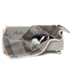 Minkeys Tweed Looe Turquoise & Peach Tweed Dog Blanket