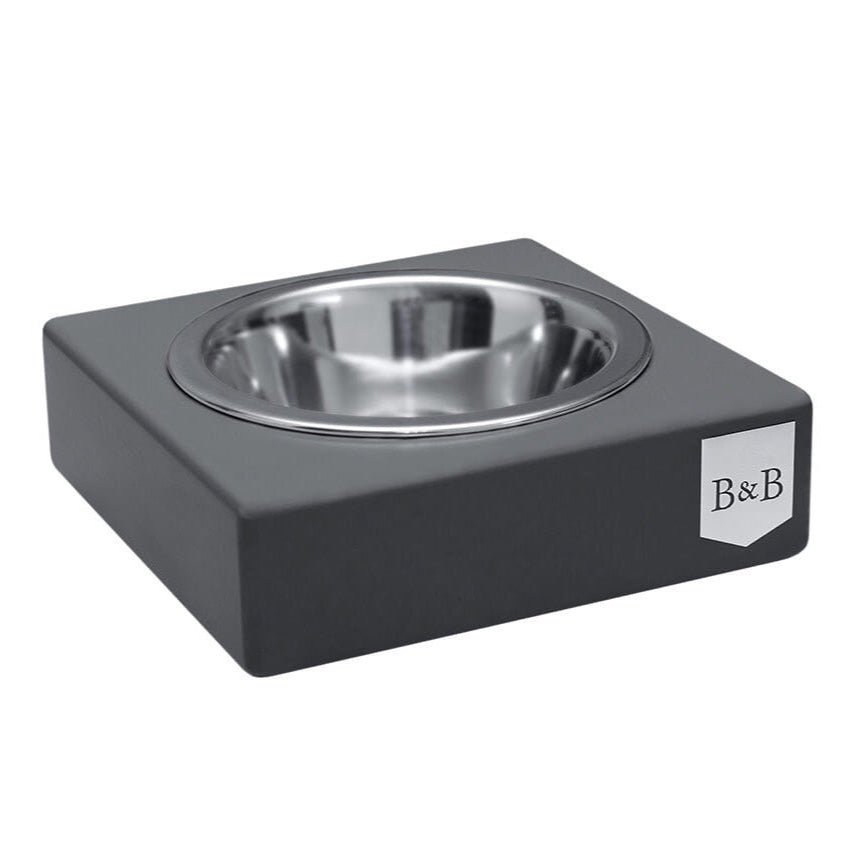 Bowl and Bone Graphite Dog Bowl