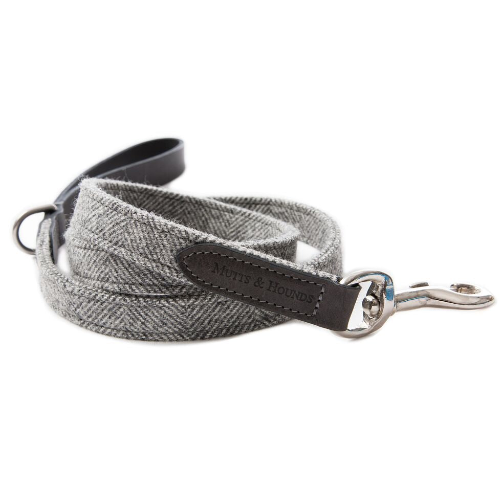Mutts and Hounds Stoneham Tweed and Leather Dog Leads