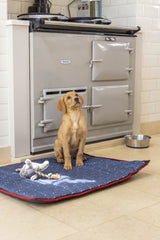 Navy Bee Reversible Water Resistant Boot Mat by House of Paws