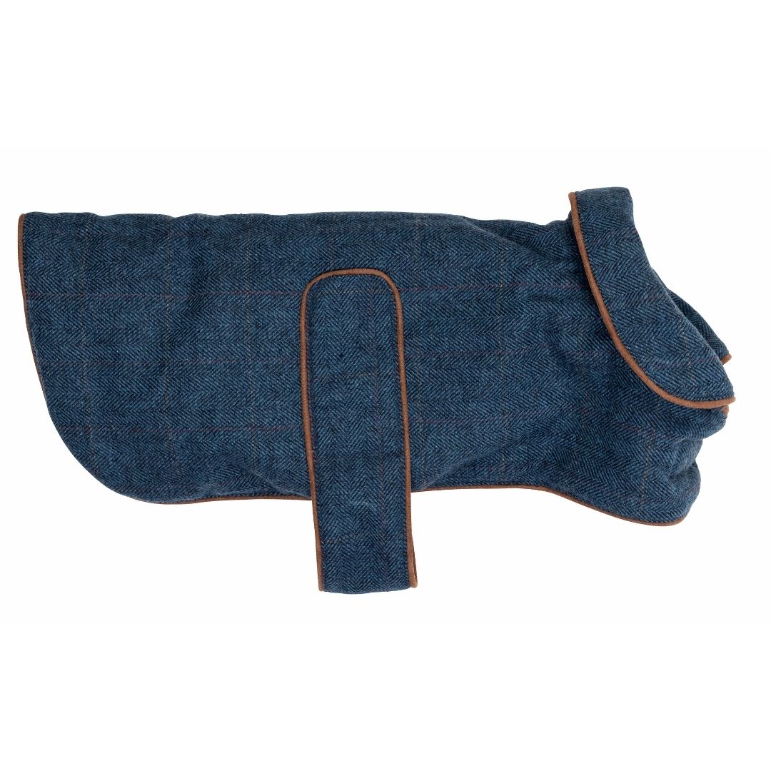 Navy Dark Tweed Dog Coat by House of Paws