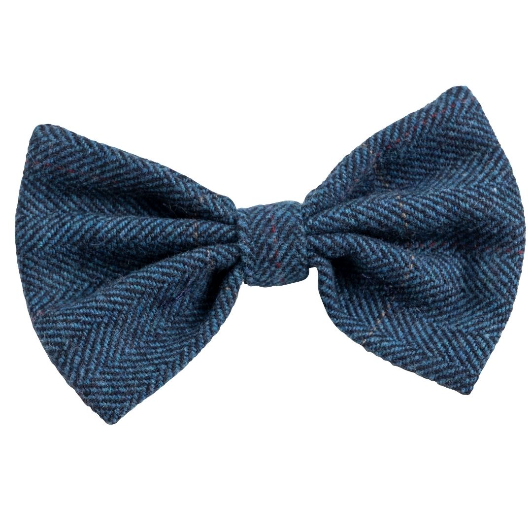 Navy Tweed Dog Bow Tie by House of Paws