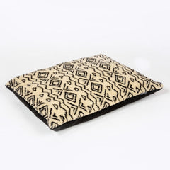 Neutral Geometric Sherpa Fleece Deep Duvet Dog Bed | Danish Design