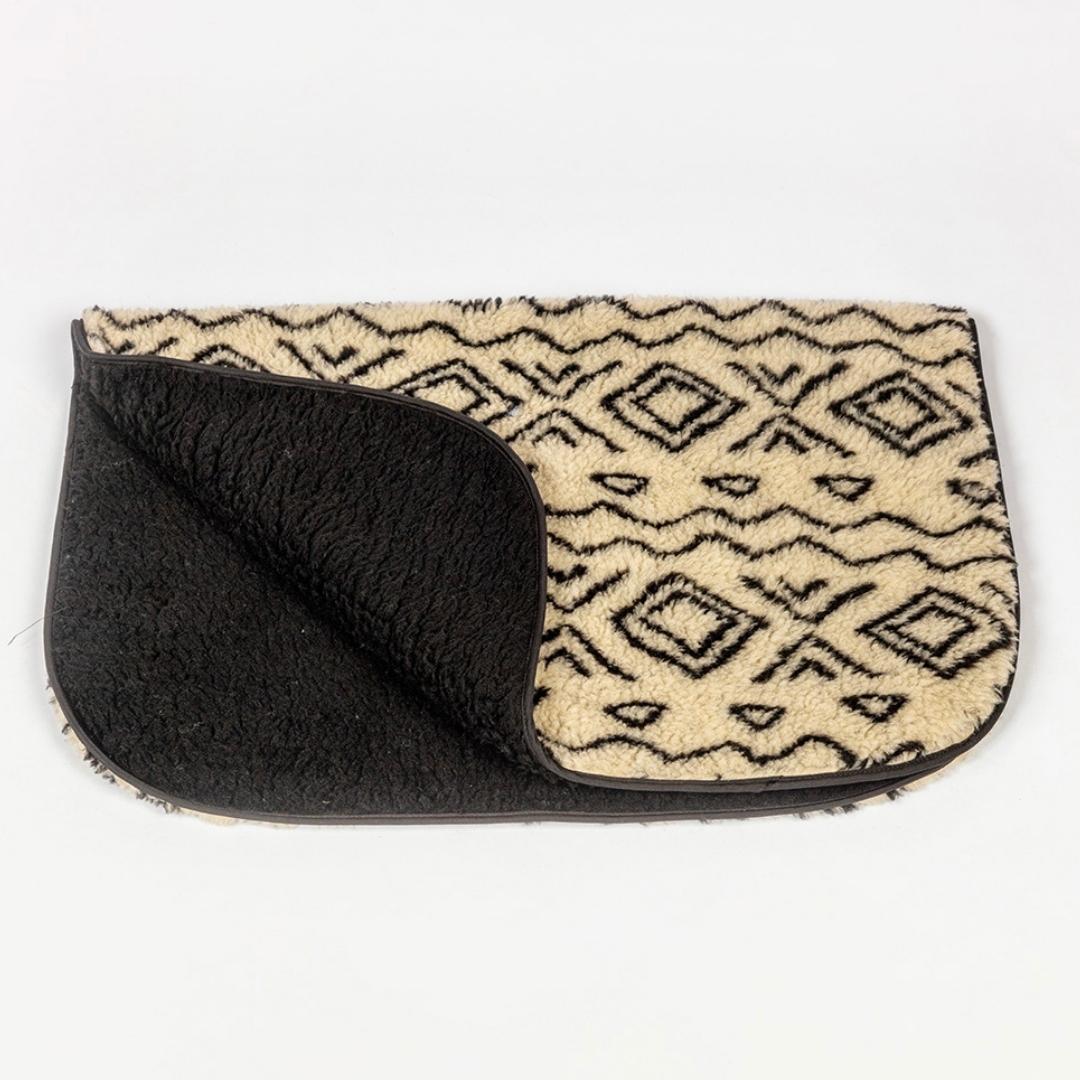 Neutral Geometric Sherpa Fleece Pet Blanket | Danish Design