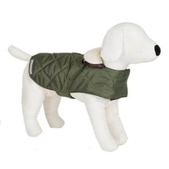 Olive Quilted Waterproof Dog Coat | Mutts and Hounds