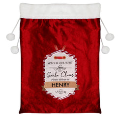 Personalised Special Delivery Luxury Pom Pom Sack