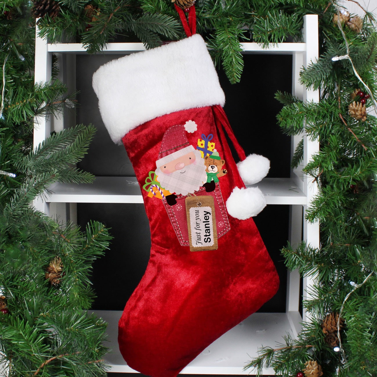 Personalised Santa Claus Luxury Stocking For Dogs