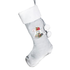 Personalised Rocking Horse Luxury Silver Grey Stocking For Dogs